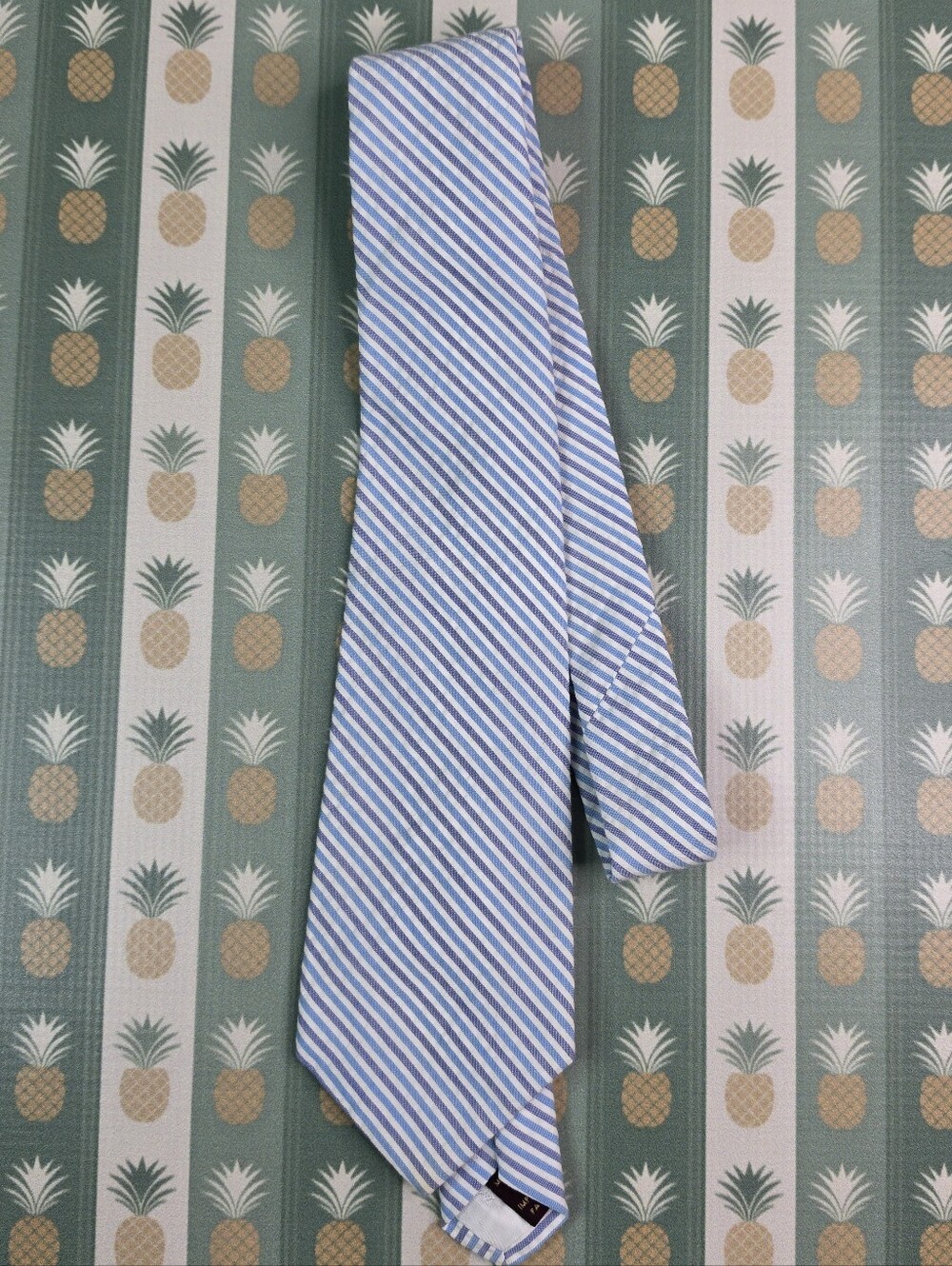Brooks Brothers Seersucker Tie in Blue and White